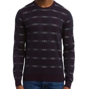 Perry Ellis Navy Plaid Crewneck Sweater